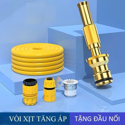 Vòi Tưới Cây, Vòi Xịt Rửa Xe Đa Năng Tăng Áp Lực Nước Cực Mạnh 10m, Lắp Vòi Nước Thông Thường (Đầu Vòi Đồng) - HÀNG CHÍNH HÃNG MINIIN