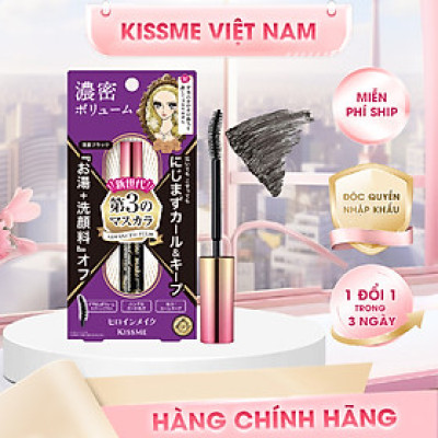 Mascara Không Trôi Giúp Giữ Nếp Cong Và Làm Dày Rậm Mi Dạng Màng Flim Nâng Cao Kissme Heroine Make (6 G)