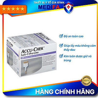 Kim chích máu Accu Chek Safe-T-Pro Uno lấy máu thử đường huyết - Hộp 200 cây