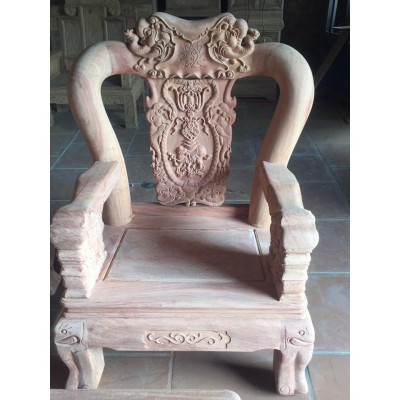 Bộ bàn ghế gỗ phòng khách minh quốc voi gỗ hương đá