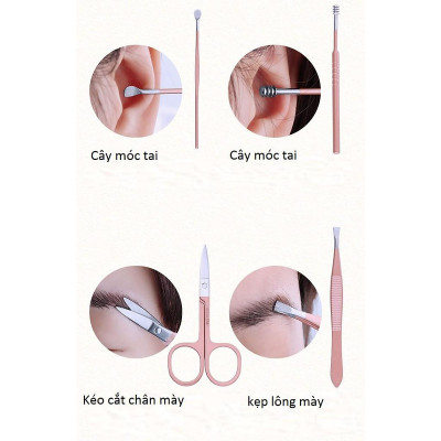 Bộ Bấm Móng Tay 18 Món Dụng Cụ Làm Nail Cây Nặn Mụn Lấy Khóe Kìm Dũa Nhíp - Hàng Loại 1 - Chính Hãng MINIIN