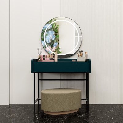 [Happy Home Furniture] LAVIA, Bàn trang điểm 1 ngăn kéo - chân sắt, 90cm x 50cm x 80cm ( DxRxC), BAN_085