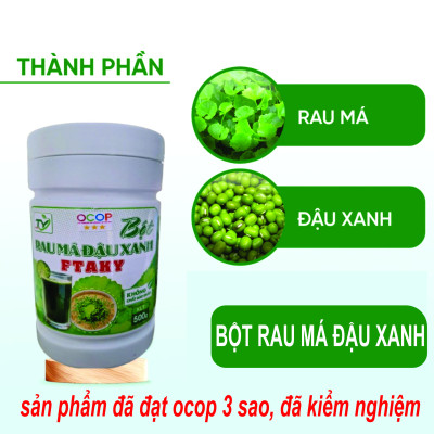 Bột Rau Má Đậu Xanh - Tốt Sức Khoẻ - Hạn Chế Nóng Trong - Đẹp Da - Ngủ Ngon sản phẩm đã được kiểm định chất lượng ( OCOP 3 SAO )
