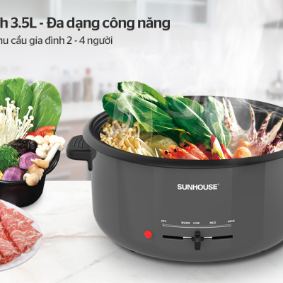 Nồi lẩu điện 3.5L SUNHOUSE SHD4523 - Hàng chính hãng