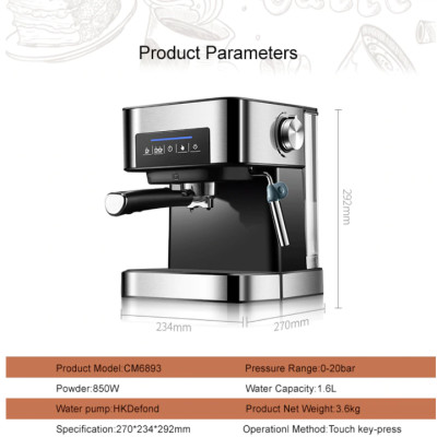 Máy pha cà phê Espresso phiên bản cao cấp thương hiệu BioloMix CM6863 - HÀNG NHẬP KHẨU