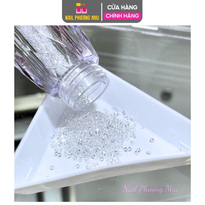 Đá Rắc Làm Nail Siêu Sáng Màu Trắng Size Nhỏ, Đá Gắn Móng Hàn Quốc Trang Trí Nail Đẹp - Nail Phương Miu
