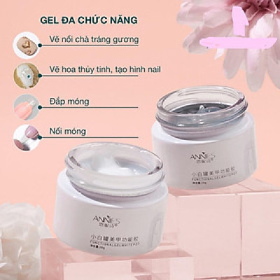 Gel Vẽ Nổi Thuỷ Tinh Chà Tráng Gương, Gel Nặn Trong Suốt Annies 20g Làm Nail, Gel Đặc Không Chảy Vẽ 3D Tráng Gương, Đính Charm Đá Thủy Tinh
