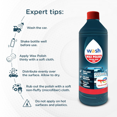 Sáp đánh bóng và bảo vệ sơn xe ô tô Total Energies TE-WP500 500ml - phục hồi sơn cũ, hiệu ứng lá sen trên sơn, tăng độ mịn cho mặt sơn