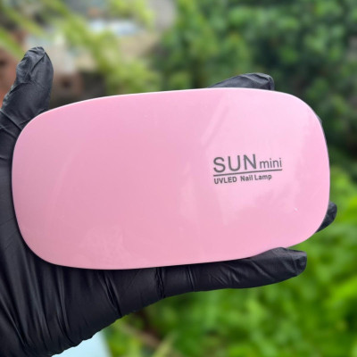 Đèn Hơ Móng Tay Sun Mini 6W Gọn Nhẹ 6 Đèn LED UV Trắng Hồng Để Bàn Bỏ Túi Tiện Lợi, Đèn Sấy Móng Tay Nhanh Khô Sơn Bóng Cố Định Charm Đá