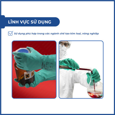 Găng tay cao su nitrile Ansell 37-676 chống hóa chất, chống cắt, dầu nhớt, chống nước