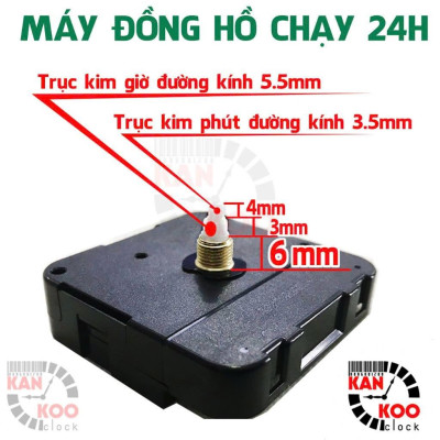 Máy đồng hồ treo tường HR1688-24H độc, lạ -  Máy chạy 1 vòng 24h (không giống các loại máy thông thường 1 vòng chạy 12h)