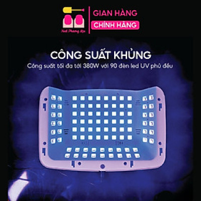 Máy Hơ Gel Sun Mate-60 T10 Cao Cấp 380W, 90 Bóng Đèn Led Uv Làm Nail, Khoang Rộng Hơ 2 Tay, Đệm Kê Tay Êm Ái Tiết Kiệm Thời Gian