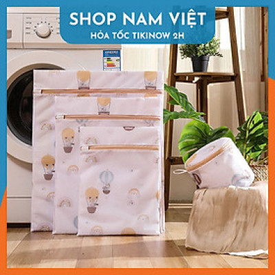Combo 5 Túi Giặt Lưới Mịn Bảo Vệ Quần Áo Có Hoa Văn