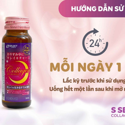 [DATE T11.2025] Combo 3 Hộp Nước Uống Đẹp Da Collagen S Select Nhật Bản Liệu Trình Trẻ Hóa, Dưỡng Sáng Da Hoàn Hảo (30 Lọ)