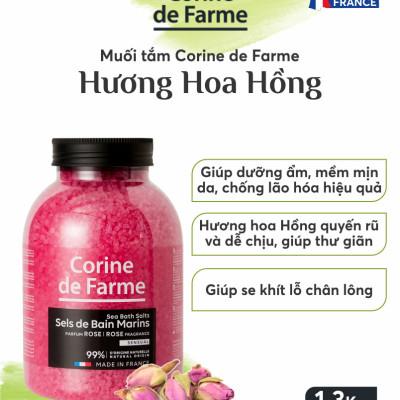 [ Tặng túi đựng mỹ phẩm ] Muối tắm thư giãn tẩy tế bào chết Corine de Farm 1.3Kg