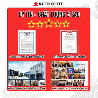 Cà Phê Đen Đá Napoli Coffee (17g/gói) - Cafe Hoà Tan 2IN1 từ Arabica Hạt SẠCH Gu Mạnh, Chua Thanh Hậu Ngọt Êm