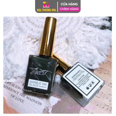 Chai Cồn Loang B281 Trắng Đen 15ml, Sơn Cồn Loang Thủy Tinh Cao Cấp, Tạo Hiệu Ứng Vân Đá Đẹp Mắt, Làm Nail Chuyên Nghiệp