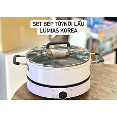 Set bếp từ đơn + nồi lẩu Lumias Korea (gồm 1 bếp+1 nồi) Made in Korea Lumena Hàng chính hãng