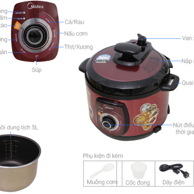 Nồi Áp Suất Midea MY-CH501A (5L) - Hàng chính hãng