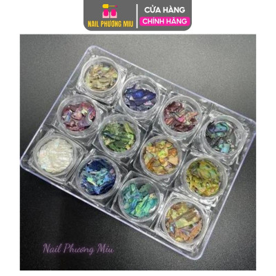Xà Cừ Vân Đá Siêu Mỏng 12 Màu Làm Nail, 7g/Hũ Ngọc Trai Sáng Bóng, Lấp Lánh Dễ Sử Dụng, Set Xà Cừ Nhiều Màu Cho Thợ Nail