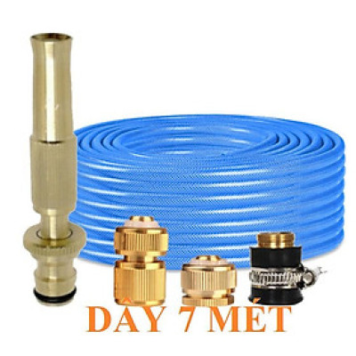 ️️FREESHIP Bộ dây vòi xịt nước rửa xe,tưới cây , loại 3m,5m 206587 đầu đồng,cút đồng,nối đồng+  đai