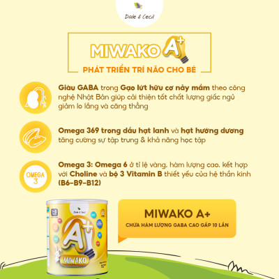 (Date Mới) Sữa Công Thức Hạt Thực Vật Hữu Cơ Miwako A+ Vị Vani Hộp 400g x 1 Hộp - Miwako