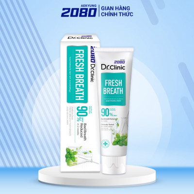 Kem Đánh Răng Hàn Quốc  2080 DR.CLINIC Đánh Bay Mảng Bám, Giảm Ê Buốt, Ngăn Ngừa Hơi Thở Có Mùi 125gr