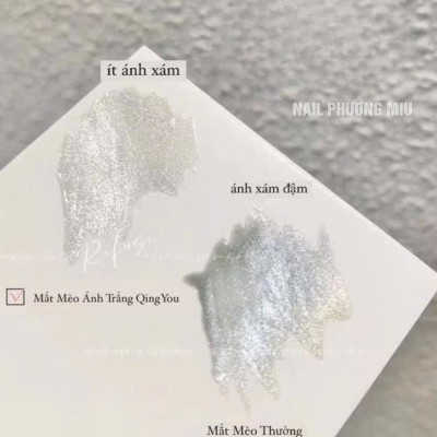 Sơn Mắt Mèo Kim Cương Ánh Trắng Bạc QINGYOU Siêu Sáng Cao Cấp Làm Nail Không Ánh Đen, Nhũ Sáng Mịn