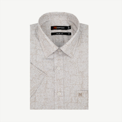 Áo sơ mi nam KHATOCO ngắn tay họa tiết A1MN498T2-CNIN659-2611-N