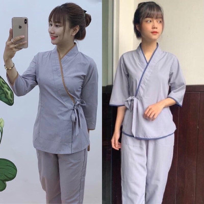 ĐỒ LAM ĐI CHÙA  Mẫu Nhật Nơ Không Thêu