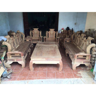 Bàn ghế gỗ phòng khách giả cổ tần thủy hoàng gỗ hương vân