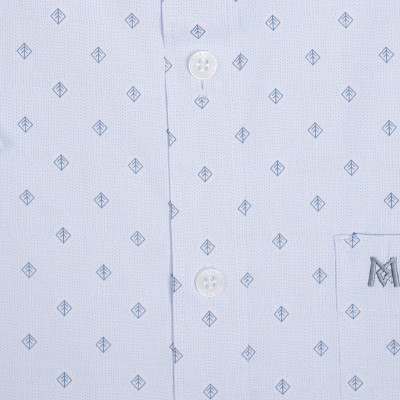 Áo sơ mi nam KHATOCO ngắn tay họa tiết A1MN498T2-CNIN618-2609-N