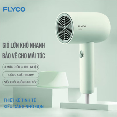 Máy Sấy Tóc Flyco FH1622VN (1800W) Chế Độ Sấy Lạnh Bảo Vệ Tóc - Hàng Chính Hãng