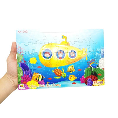 Tranh xếp hình Puzzle Minh Châu: Thám Hiểm Đại Dương - Khổ A4 (35 chi tiết)