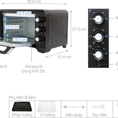 Lò Nướng Sanaky VH-259S2D (25L) - Hàng chính hãng