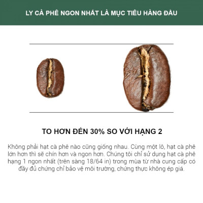 Cà Phê Nguyên Hạt Hạng 1 Sàng 1864/64 in Trọng lượng 220g THUNDER No.1 - 1864 CAFÉ