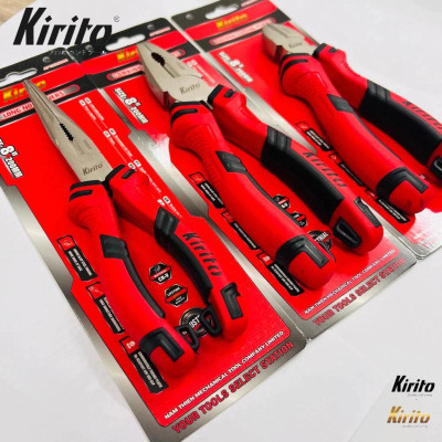 Bộ Kìm Kirito 3 Món Cho Thợ Điện – Thép CR-V – Siêu Bền – Cắt Dây, Uốn, Gắp- Kìm đỏ đen KIRITO