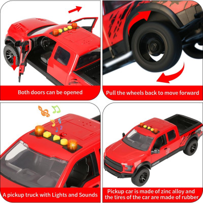 TOYSTAR - 666-89P Mô hình xe bán tải cảnh sát màu đỏ (KT 41x16x19cm)