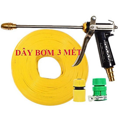 ️ Bộ dây vòi xịt nước rửa xe, tưới cây , tăng áp 3 lần, loại 3m, 5m 206318Gđầu đồng, cút+ túi đựng bút