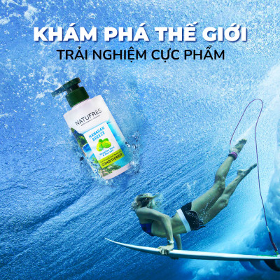 Dầu xả NATUFRÈS Hawaiian Breeze Muối Biển và Trái Nhàu - Điều tiết bã nhờn & chống bết dính, tóc mềm mượt 250ml