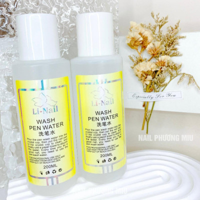 Nước Rửa Cọ Li-Nail Siêu Sạch 200ml Làm Sạch Cọ Đắp Bột Gel Vẽ, Giữ Lông Cọ Mềm Mại, Phụ Kiện Chuyên Dùng Làm Nail Phá Gel