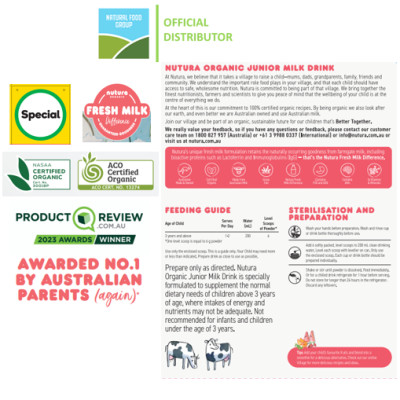 Sữa công thức Hữu cơ Nutura Organic số 4