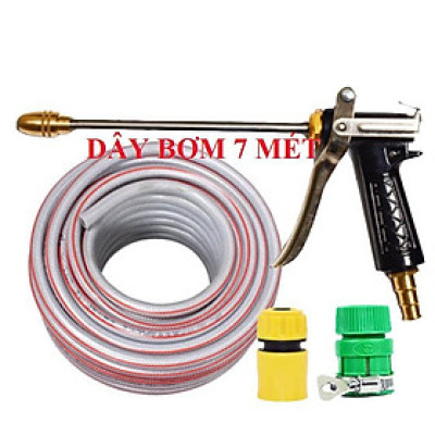 ️ Bộ dây vòi xịt nước rửa xe, tưới cây , tăng áp 3 lần, loại 7m, 10m 206318 đầu đồng,cút,+ mở chai