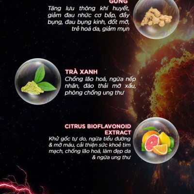 DMAXX thức uống bổ sung vitamin năng lượng không đường DAMODE 40 gói màu đỏ mỗi gói 2,2gr