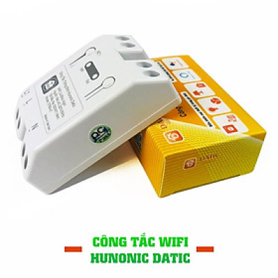 Công Tắc Thông Minh Wifi Hunonic Datic 1 Kênh 500W/220V Điều Khiển Thiết Bị Từ Xa Qua Điện Thoại, Hẹn Giờ Tự Động.