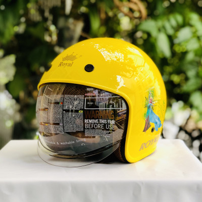 Nón bảo hiểm trẻ em 34 có kính âm, mũ xe máy chính hãng Royal M139 KID cho trẻ em có vòng đầu 48-52cm