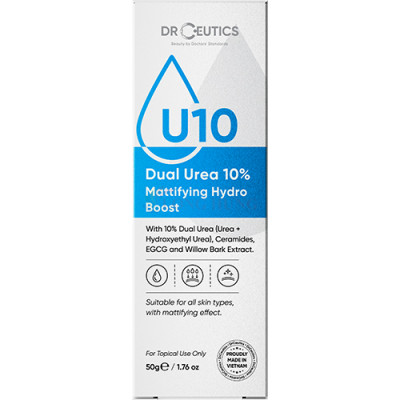 Gel DrCeutics U10 Dual Urea 10% Mattifying Hydro Boost giúp điều tiết dầu nhờn cho da căng bóng (50g) - Hàng chính hãng