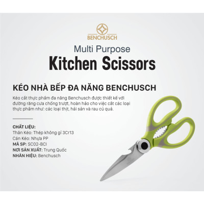 Kéo Cắt Thực Phẩm Nhà Bếp Đa Năng Benchusch 