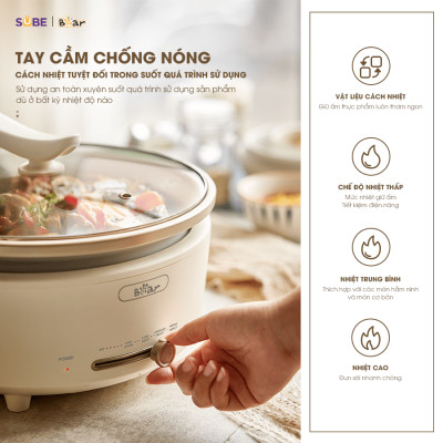 Nồi lẩu Bear SB-NL05F 5L (1500W) - Hàng chính hãng