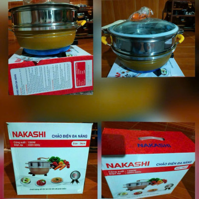  Chảo Điện Đa Năng Nấu Lẩu 2 Tầng Hấp- Hàng Nhập Khẩu